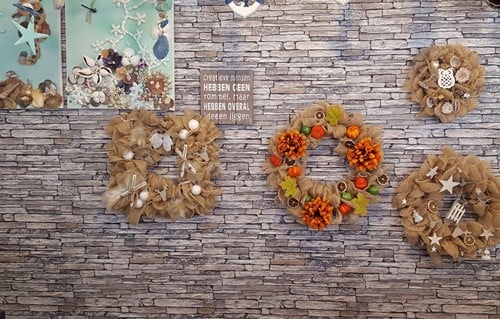 Metalen frame voor kransen rond 14'' = ca. 35 cm ' voor jute, deco mesh of vers groen