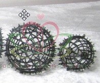 Plastic ball-frame voor Pomander 5 cm (binnenmaat) Roos zijde bloemen