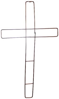 Metalen kruisframe Koperkleur 15 inch