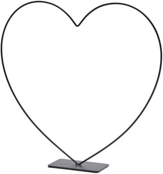 Metalen frame Hart staand op voet Zwart 39 cm