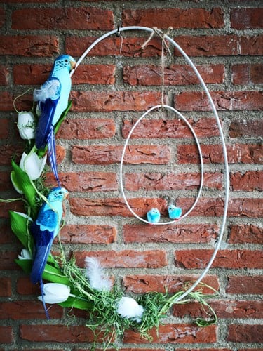 Metalen Frame Ei ring White hangend excl. decoratie 40x58 cm