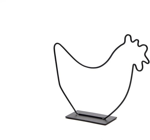 Metalen Frame Hen Kip op voet Zwart 29x25 cm