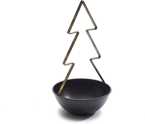 Metalen Frame Schaal Brush met kerstboom Ø15 cm