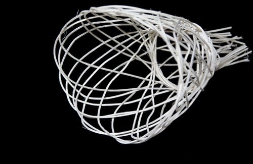 Rotan Pitriet boekethouder rond gebleekt 25x25cm  