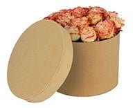 Bloemendoos Bruin hoedendoos karton excl. decoratie Ø14xH10 cm
