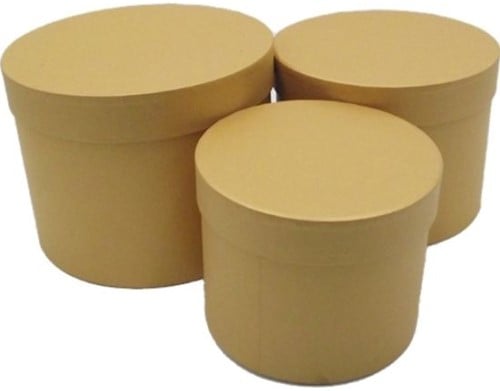 Bloemendoos Set van 3 luxe rond Goud flowerbox cadeau doos
