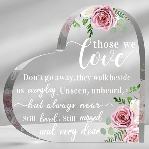 Hart van Epoxy met Bloemen Those we Love 10*1 cm Persoonlijk aandenken