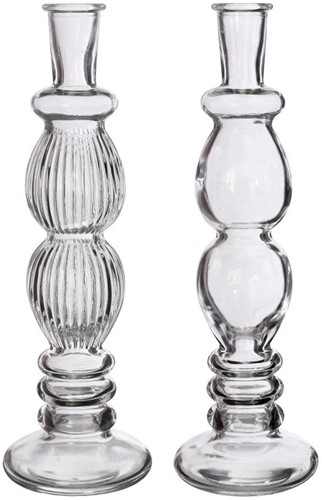 Gekleurd Glazen Flesje Florence Vaasje Kandelaar Clear Ø9 cm H28 cm per stuk