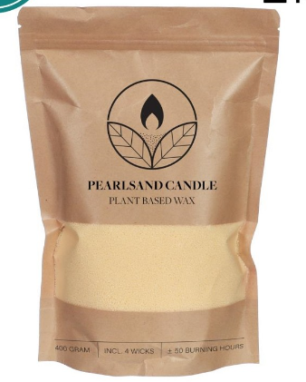 Kaarsenzand Pearl Sand Creme inclusief 4 lonten 400 g