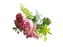 Boeketje Ranonkel Hortensia Hydrangea en Besjes Beauty Pink Zijdenbloem 27 cm