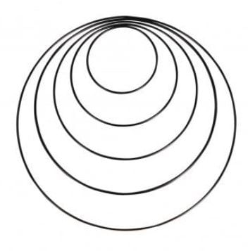 Metalen ring Zwart gelakt diverse maten doos 5 stuks