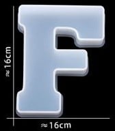 Siliconenmal Letter F voor Epoxy resin, zeep en kaarsen 16 cm per stuk