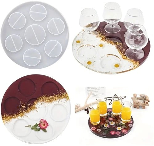 Siliconenmal Voor drank glazen en fles Epoxy resin 16 cm per stuk
