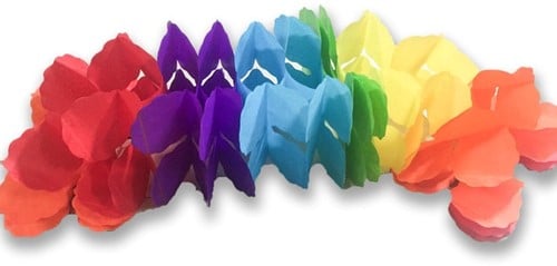 Papieren slinger Regenboog 3 meter per stuk