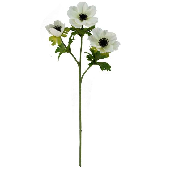Anemoon Ivory Zijdenbloem 56 cm per stuk