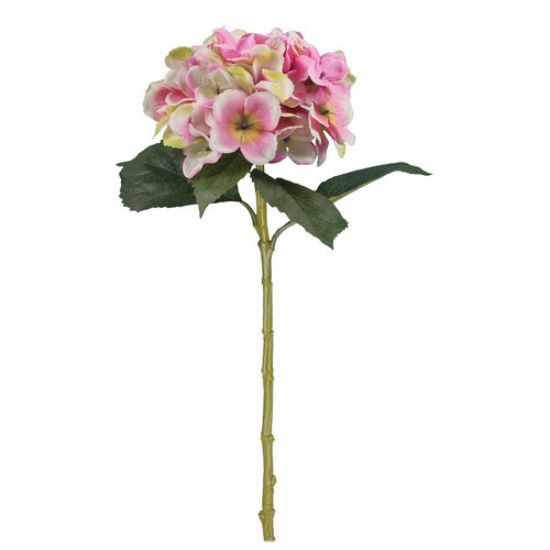 Hortensia Roze/Crème Zijdenbloem 51 cm per stuk