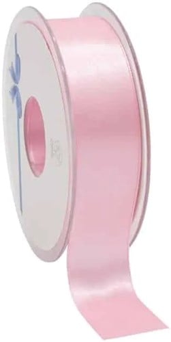 [A-023306] Dubbelsatijn lint Lichtroze 25 mm rol 25 meter