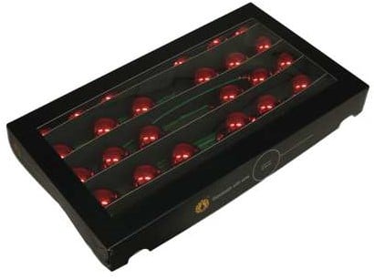 [A-027244] Kerstballen op Lange draad Rood shiny glans 4 cm 30 stuks