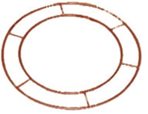[A-019290] Metalen Frame Wire Rings open koperkleur 2 rijen 16 inch
