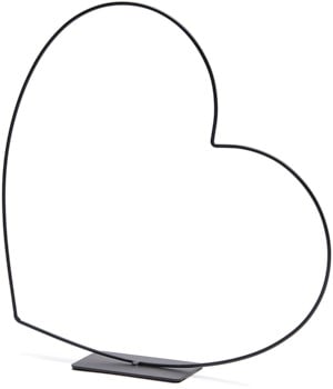 [A-022678] Metalen frame Hart liggend op voet Zwart 39 cm