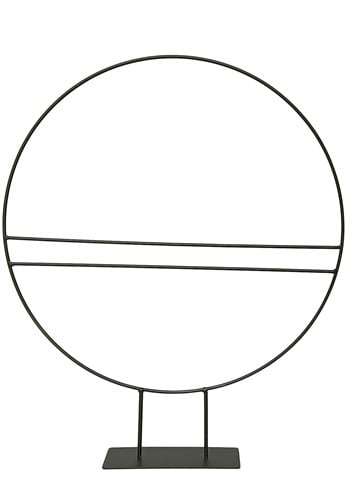 [A-022684] Metalen frame Ring Separy rond met horizontale spijlen Zwart 30 cm