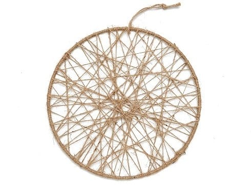 [A-023708] Metalen ring met Jute web 40 cm per stuk