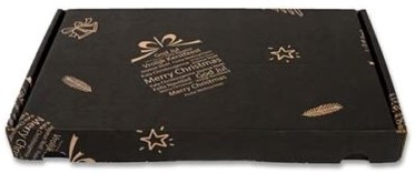 [A-025032] Brievenbusdoos kerst zwart-bruin enkel golf verzenddoos 255x160x27 mm