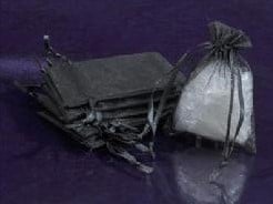 [A-007417] Cadeauzakje giftbag Organza Zwart 9x13 cm