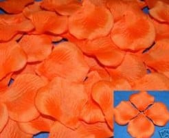 [A-007273] Blad Zijden blaadjes rozenblaadjes Oranje per pakje