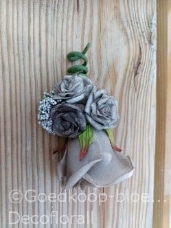 [A-015926] Corsage Roos CEM 926 Warm Grey Stonegrey grey Maatwerk