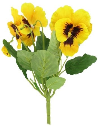 [A-023746] Viooltje Pansy Kunst Geel Pick 30 cm