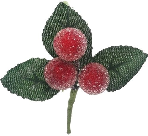 [A-024525] Besjes Frosted Raspberry Rood Kunstbloem 10 cm Zak 6 stuks