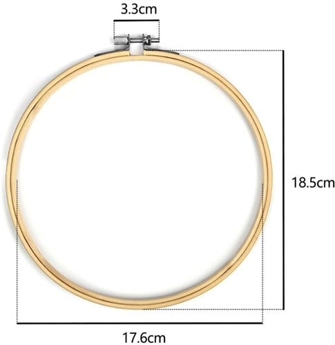 [A-023686] Bamboe Borduurring Flowerhoop Bloemenring met stelschroef 18 cm per stuk