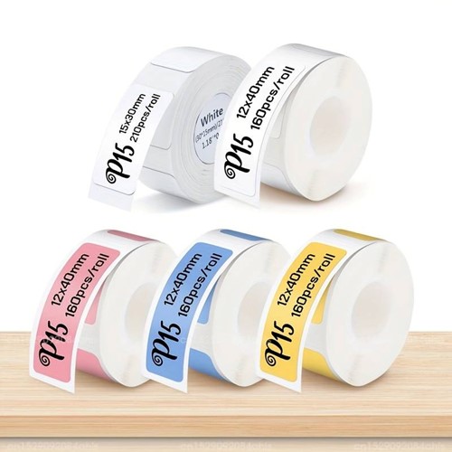 [A-025921] Thermische labels Blanco etiketten voor thermal labelprinters P15 Blauw 12x40 mm rol