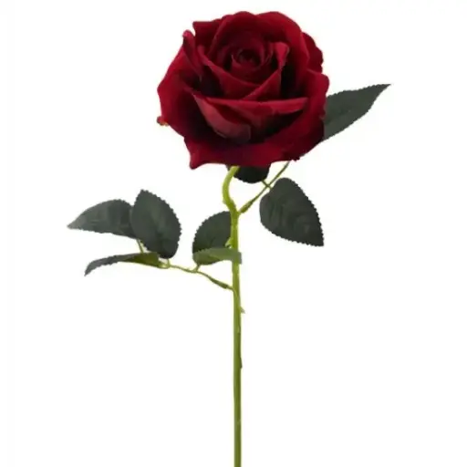 [A-028035] Roos Open Rood Zijdenbloem 52 cm per stuk
